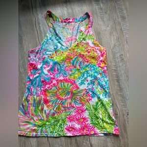 Lilly Pulitzer Lover's Coral Arya Tank Top Size Small